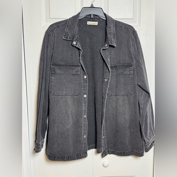 Luvamia Charcoal Denim Jacket - Picture 2 of 7